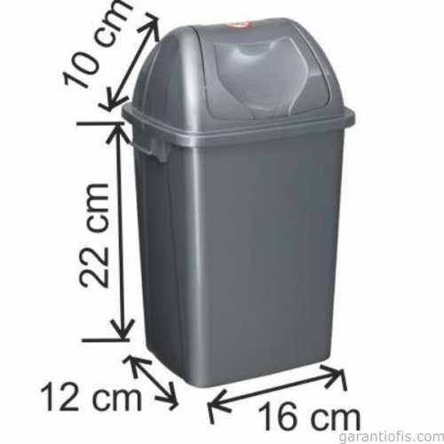 Garanti Metal 7404 Plastik Çatı Kapaklı Çöp Kovası (4,2 Litre) - 1