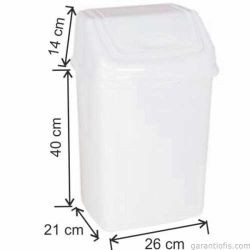 Garanti Metal 7405 Plastik İtme Kapaklı Çöp Kovası (24 Litre)