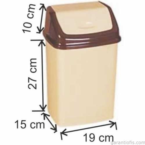 Garanti Metal 7407 Plastik İtme Kapaklı Çöp Kovası (8,4 Litre) - 1