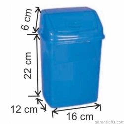 Garanti Metal 7408 Plastik İtme Kapaklı Çöp Kovası (4,2 Litre)