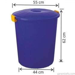 Garanti Metal 7484 Plastik Klasik Kapaklı Kilitli Çöp Kovası (100 Litre)