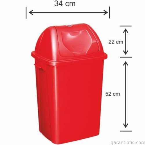Garanti Metal 7583 Plastik Çatı Kapaklı Çöp Kovası (50 Litre) - 1