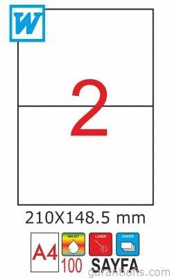 GoldMoon 2002 Laser A4 Sayfa Etiketi 210x148,5mm (100 lü Paket) - 1