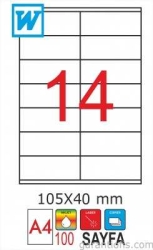 GoldMoon 2008 Laser A4 Sayfa Etiketi 105x40mm (100 lü Paket)