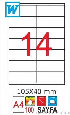 GoldMoon 2008 Laser A4 Sayfa Etiketi 105x40mm (100 lü Paket) - 1