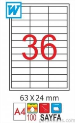 GoldMoon 2025 Laser A4 Sayfa Etiketi 63x24mm (100 lü Paket)