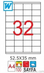 GoldMoon 2026 Laser A4 Sayfa Etiketi 52,5X35mm (100 lü Paket)