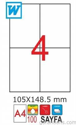 GoldMoon 2050 Laser A4 Sayfa Etiketi 105x148,5mm (100 lü Paket) - 1