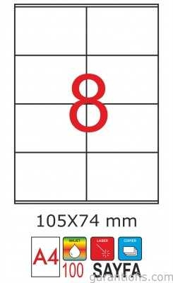 GoldMoon 2055 Laser A4 Sayfa Etiketi 105x74,25mm (100 lü Paket)