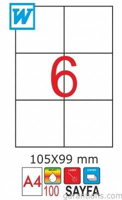 GoldMoon 2068 Laser A4 Sayfa Etiketi 105x99mm (100 lü Paket) - 1