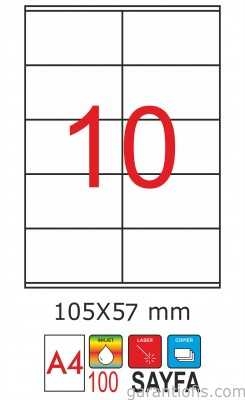 GoldMoon 2075 Laser A4 Sayfa Etiketi 105x57mm (100 lü Paket) - 1