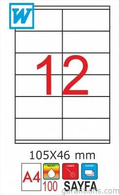 GoldMoon 2056 Laser A4 Sayfa Etiketi 105x46mm (100 lü Paket)