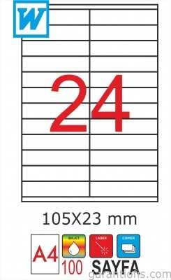 GoldMoon 2076 Laser A4 Sayfa Etiketi 105x23mm (100 lü Paket) - 1