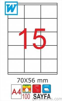 GoldMoon 2079 Laser A4 Sayfa Etiketi 70x56mm (100 lü Paket)