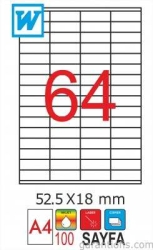GoldMoon 2081 Laser A4 Sayfa Etiketi 52,5X18mm (100 lü Paket)