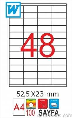 GoldMoon 2098 Laser A4 Sayfa Etiketi 52,5X23mm (100 lü Paket) - 1