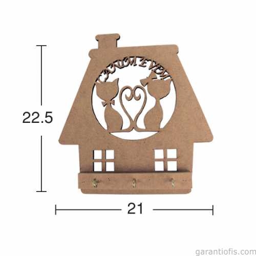 Hobi-Art A 031 Boyanabilir Ahşap Anahtarlık Kutusu Obje - 1