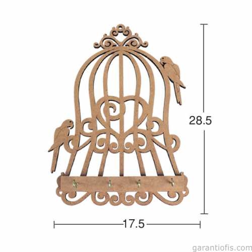 Hobi-Art Boyanabilir Ahşap Anahtarlık Kutusu Obje A 033 - 1