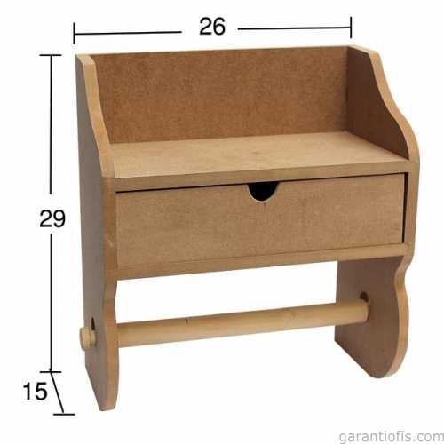 Hobi-Art Çekmeceli Rulo Havluluk Ahşap Obje F 758 - 1
