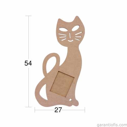 Hobi-art Çer 148 Dekoratif Kedi Tasarımlı Ahşap Resim Çerçevesi