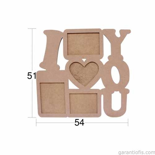 Hobi-Art ÇER 151 Dekoratif I Love You Tasarımlı Ahşap Resim Çerçevesi - 1