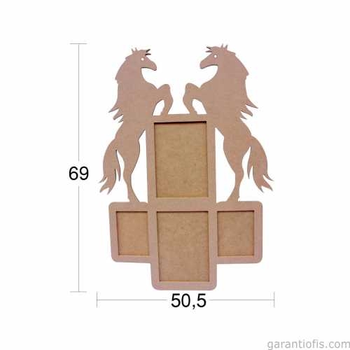 Hobi-Art ÇER 153 Dekoratif At Tasarımlı Çiftli Ahşap Resim Çerçevesi - 1