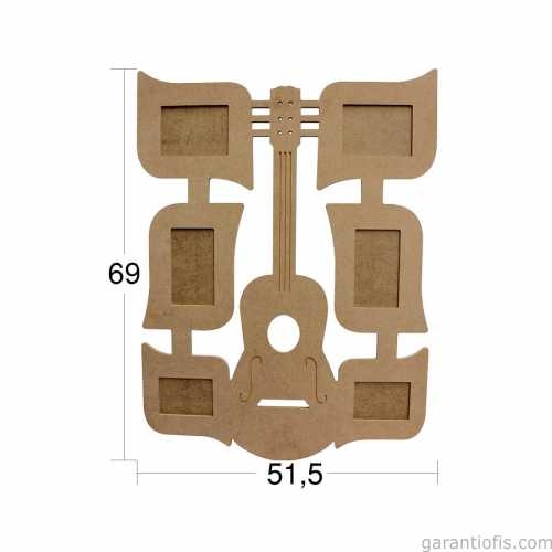 Hobi-art Çer 154 Dekoratif Gitar Tasarımlı Çiftli Ahşap Resim Çerçevesi