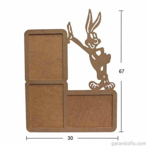 Hobi-Art ÇER 91 Bugs Bunny Tasarımlı Ahşap Resim Çerçevesi - 1