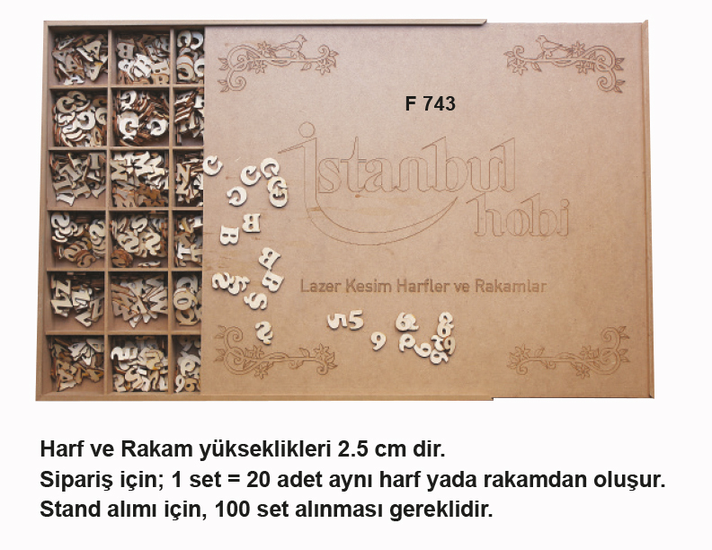 Hobi-art F 743 Dekoratif Ahşap 2,5 Cm Harf