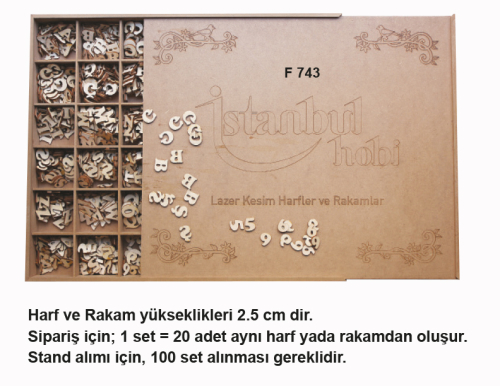 Hobi-Art F 743 Dekoratif Ahşap 2,5 cm Harf - 1
