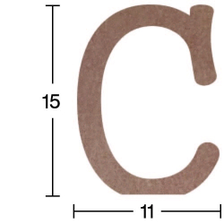 Hobi-Art H 03 Ayakta Durabilen Ahşap C Harfi (18 mm Kalınlık)