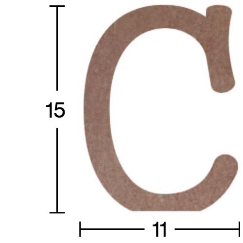 Hobi-Art H 03 Ayakta Durabilen Ahşap C Harfi (18 mm Kalınlık) - 1