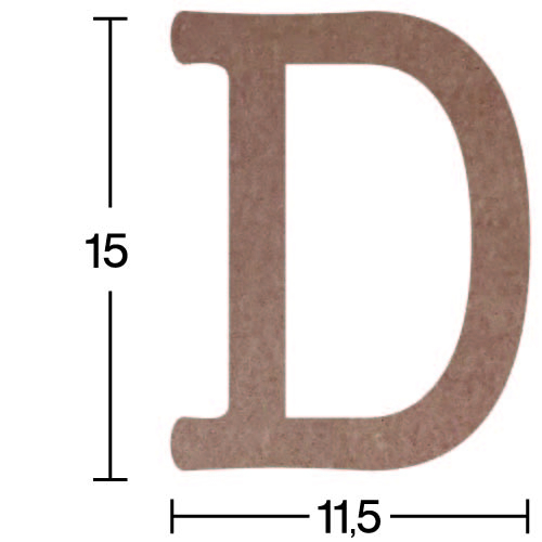 Hobi-Art H 05 Ayakta Durabilen Ahşap D Harfi (18 mm Kalınlık) - 1