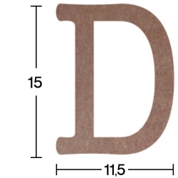 Hobi-Art H 05 Ayakta Durabilen Ahşap D Harfi (18 mm Kalınlık)