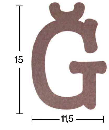 Hobi-Art H 09 Ayakta Durabilen Ahşap Ğ Harfi (18 mm Kalınlık) - 1