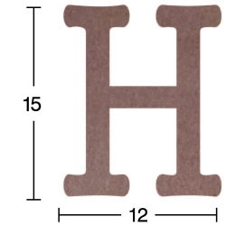 Hobi-Art H 10 Ayakta Durabilen Ahşap H Harfi (18 mm Kalınlık)