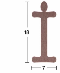 Hobi-Art H 12 Ayakta Durabilen Ahşap İ Harfi (18 mm Kalınlık)