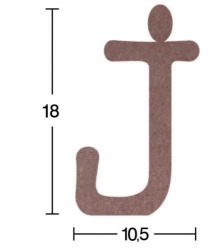 Hobi-Art H 13 Ayakta Durabilen Ahşap J Harfi (18 mm Kalınlık)