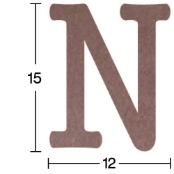 Hobi-Art H 17 Ayakta Durabilen Ahşap N Harfi (18 mm Kalınlık)