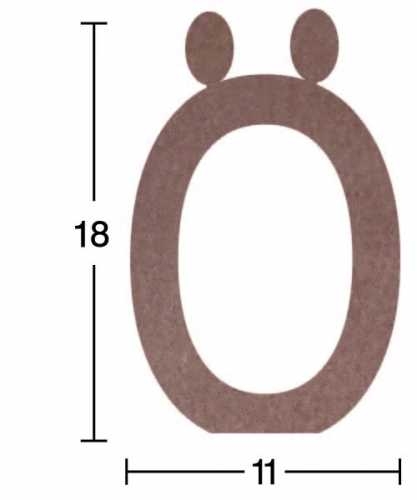 Hobi-Art H 19 Ayakta Durabilen Ahşap Ö Harfi (18 mm Kalınlık) - 1