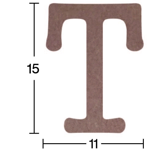 Hobi-Art H 24 Ayakta Durabilen Ahşap T Harfi (18 mm Kalınlık) - 1