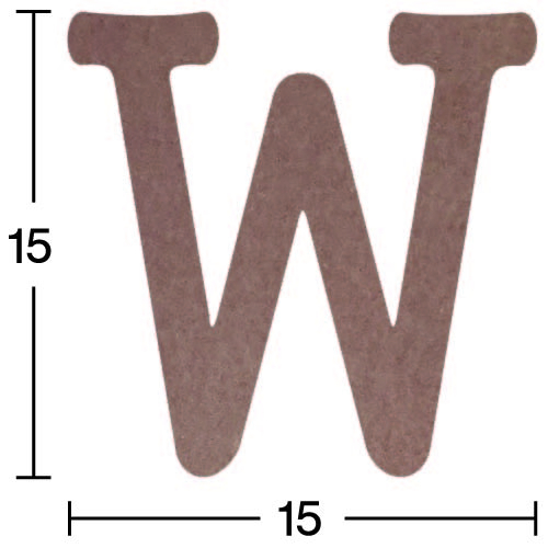 Hobi-Art H 30 Ayakta Durabilen Ahşap W Harfi (18 mm Kalınlık) - 1