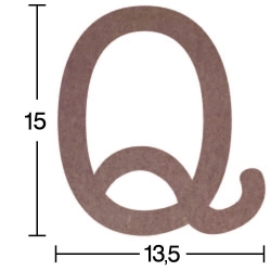 Hobi-Art H 32 Ayakta Durabilen Ahşap Q Harfi (18 mm Kalınlık)