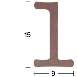 Hobi-Art H 34 Ayakta Durabilen Ahşap 1 Rakamı (18 mm Kalınlık)