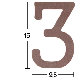 Hobi-Art H 36 Ayakta Durabilen Ahşap 3 Rakamı (18 mm Kalınlık)