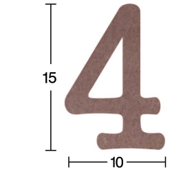 Hobi-Art H 37 Ayakta Durabilen Ahşap 4 Rakamı (18 mm Kalınlık)