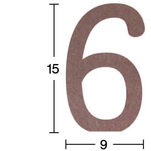Hobi-Art H 39 Ayakta Durabilen Ahşap 6 Rakamı (18 mm Kalınlık) - 1