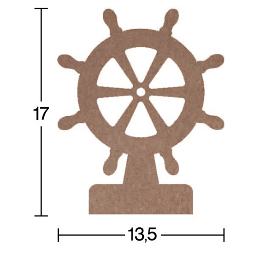 Hobi-Art H 48 Ayakta Durabilen Ahşap Gemi Dümeni (18 mm Kalınlık) - 1