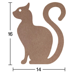 Hobi-Art H 66 Ayakta Durabilen Ahşap Kedi (18 mm Kalınlık)