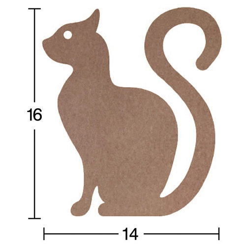 Hobi-Art H 66 Ayakta Durabilen Ahşap Kedi (18 mm Kalınlık) - 1